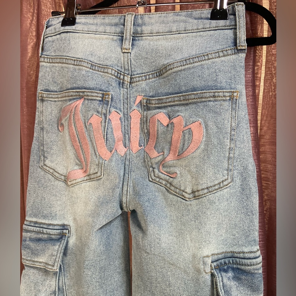 Juicy Couture Y2K 2000s Light Blue Cargo Jeans